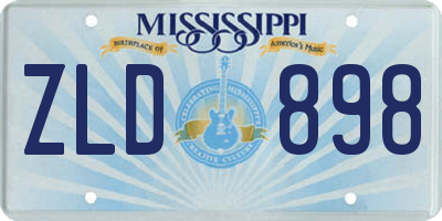 MS license plate ZLD898