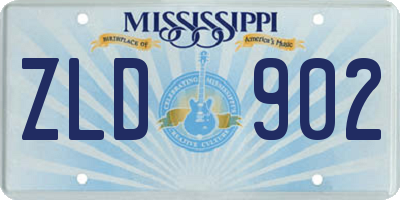 MS license plate ZLD902