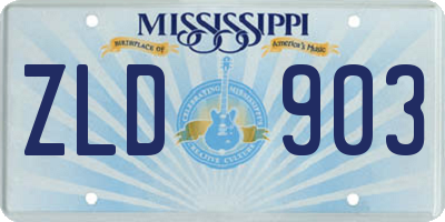 MS license plate ZLD903