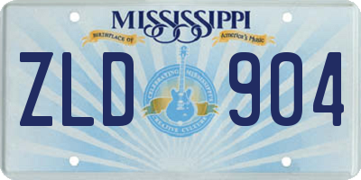 MS license plate ZLD904