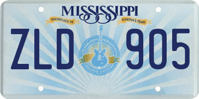 MS license plate ZLD905