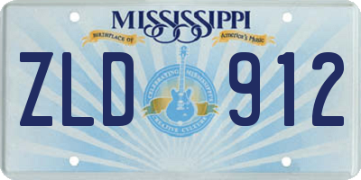 MS license plate ZLD912