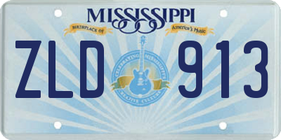 MS license plate ZLD913