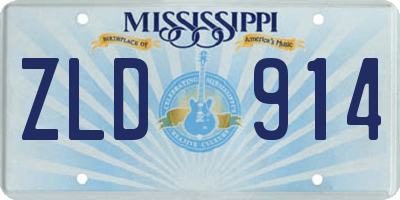 MS license plate ZLD914
