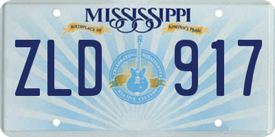MS license plate ZLD917