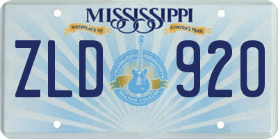MS license plate ZLD920