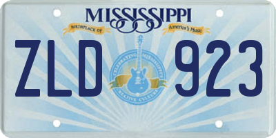 MS license plate ZLD923