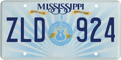 MS license plate ZLD924