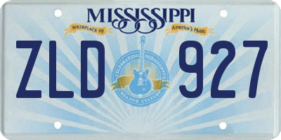 MS license plate ZLD927