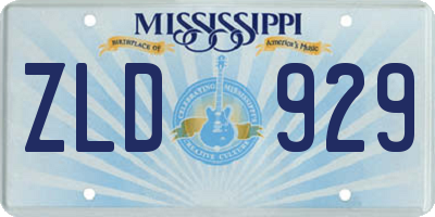 MS license plate ZLD929