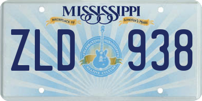 MS license plate ZLD938