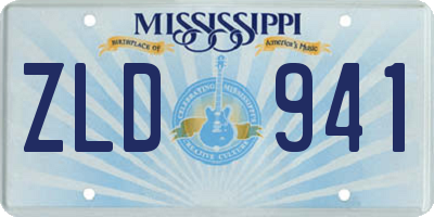 MS license plate ZLD941