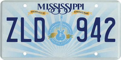 MS license plate ZLD942