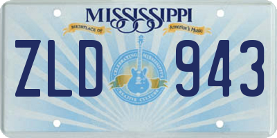 MS license plate ZLD943