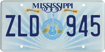 MS license plate ZLD945