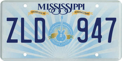MS license plate ZLD947