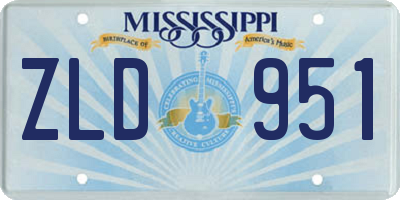 MS license plate ZLD951