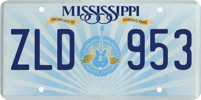 MS license plate ZLD953