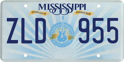 MS license plate ZLD955