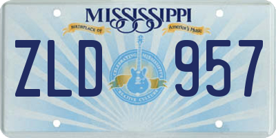 MS license plate ZLD957