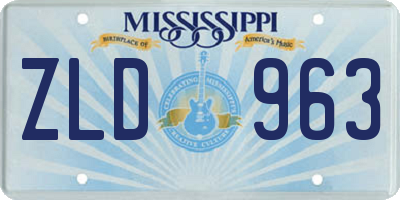MS license plate ZLD963