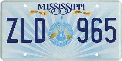 MS license plate ZLD965