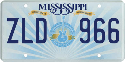 MS license plate ZLD966