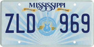 MS license plate ZLD969