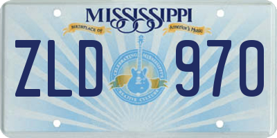 MS license plate ZLD970