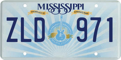 MS license plate ZLD971