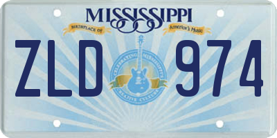 MS license plate ZLD974