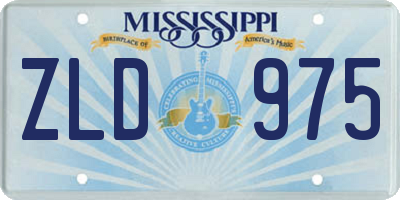 MS license plate ZLD975