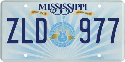 MS license plate ZLD977