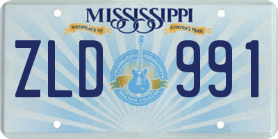 MS license plate ZLD991
