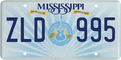 MS license plate ZLD995