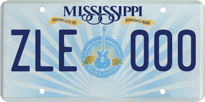 MS license plate ZLE000