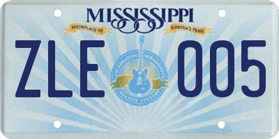 MS license plate ZLE005