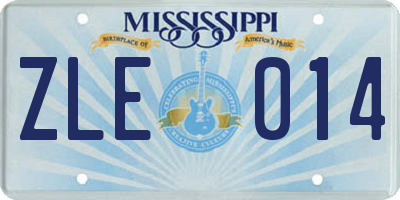 MS license plate ZLE014