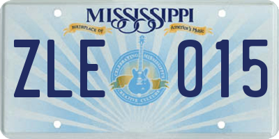 MS license plate ZLE015