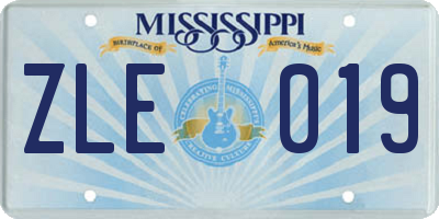 MS license plate ZLE019