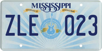 MS license plate ZLE023