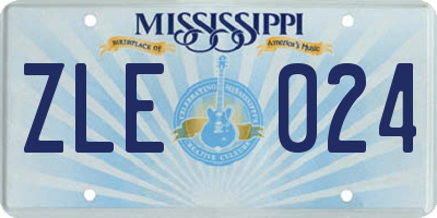 MS license plate ZLE024