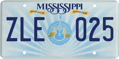 MS license plate ZLE025