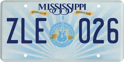 MS license plate ZLE026