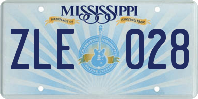 MS license plate ZLE028
