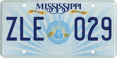 MS license plate ZLE029