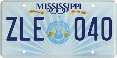 MS license plate ZLE040