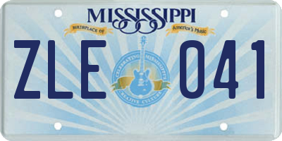 MS license plate ZLE041
