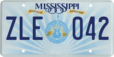 MS license plate ZLE042