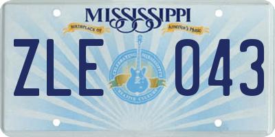 MS license plate ZLE043